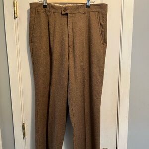 Vtg  Yves Saint Laurent Wool Pants Wide Leg High Wasted Pleated Front Sz L-READ
